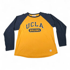 Vintage UCLA Bruins Shirt Adult LARGE Yellow Blue University Baseball Raglan Y2K